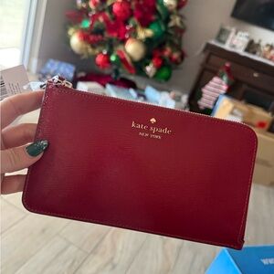BRAND NEW Kate Spade Cherry Red Zip Wallet